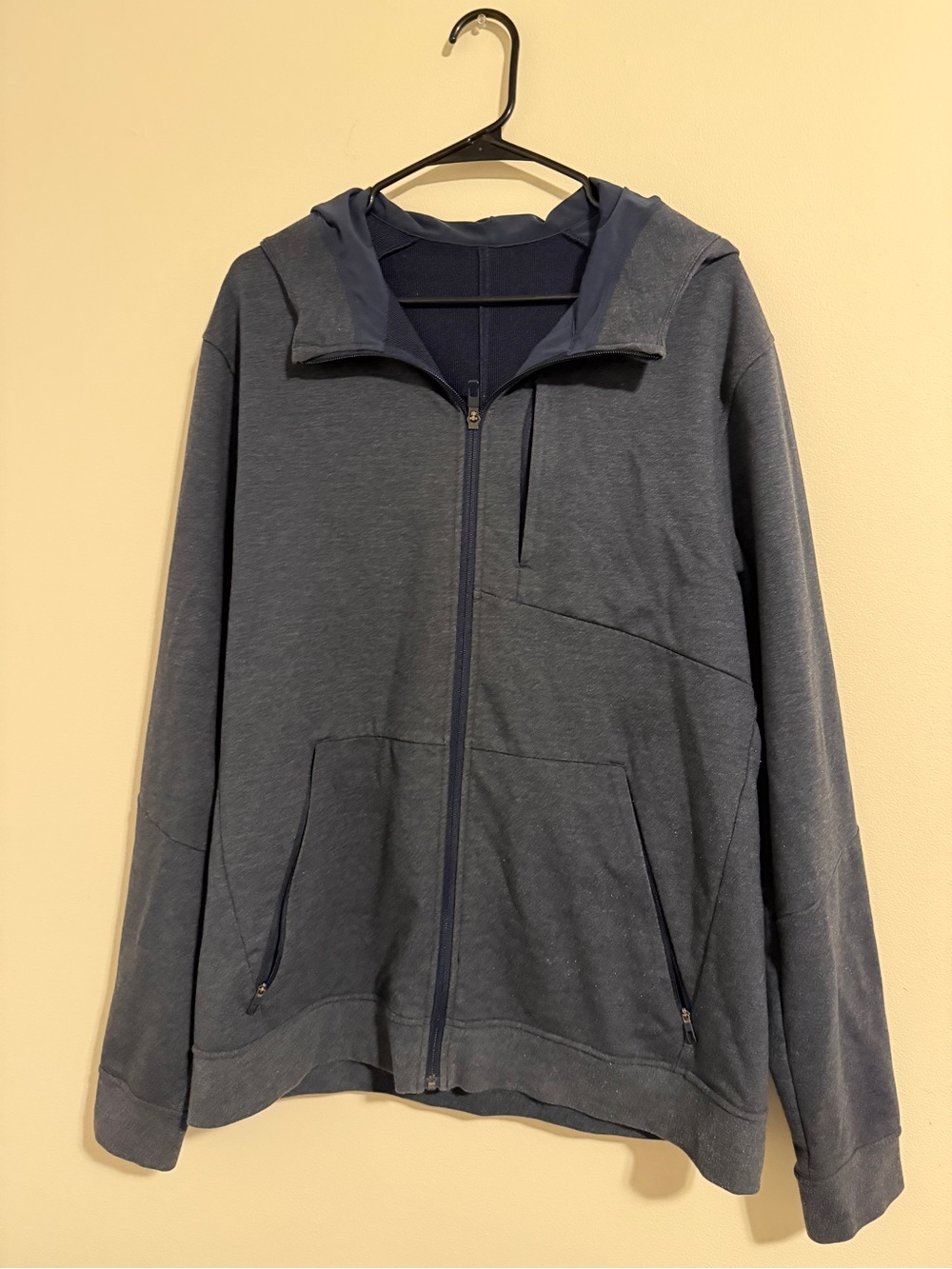 lululemon athletica Men's Navy Blue Full-Zip Hooded Jacket